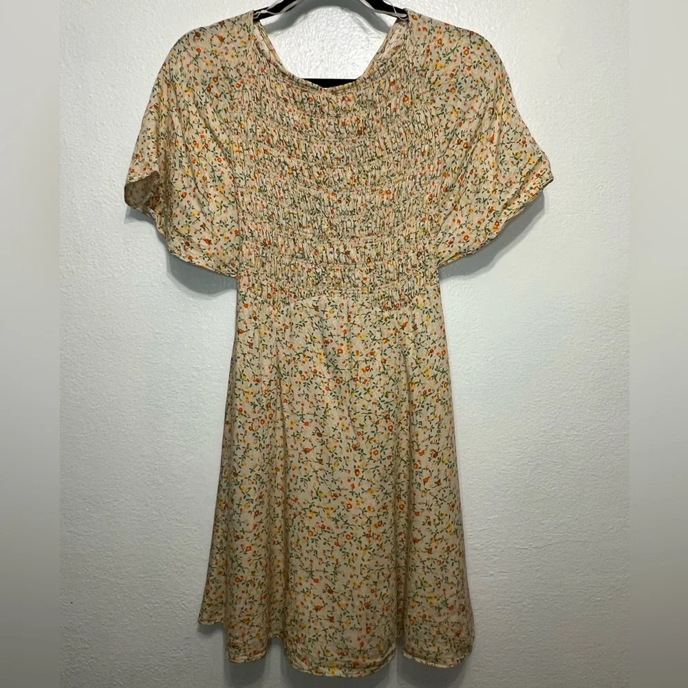 Free People Florence Floral Lace-Up Back Mini Dress Size Small - Picture 2 of 8
